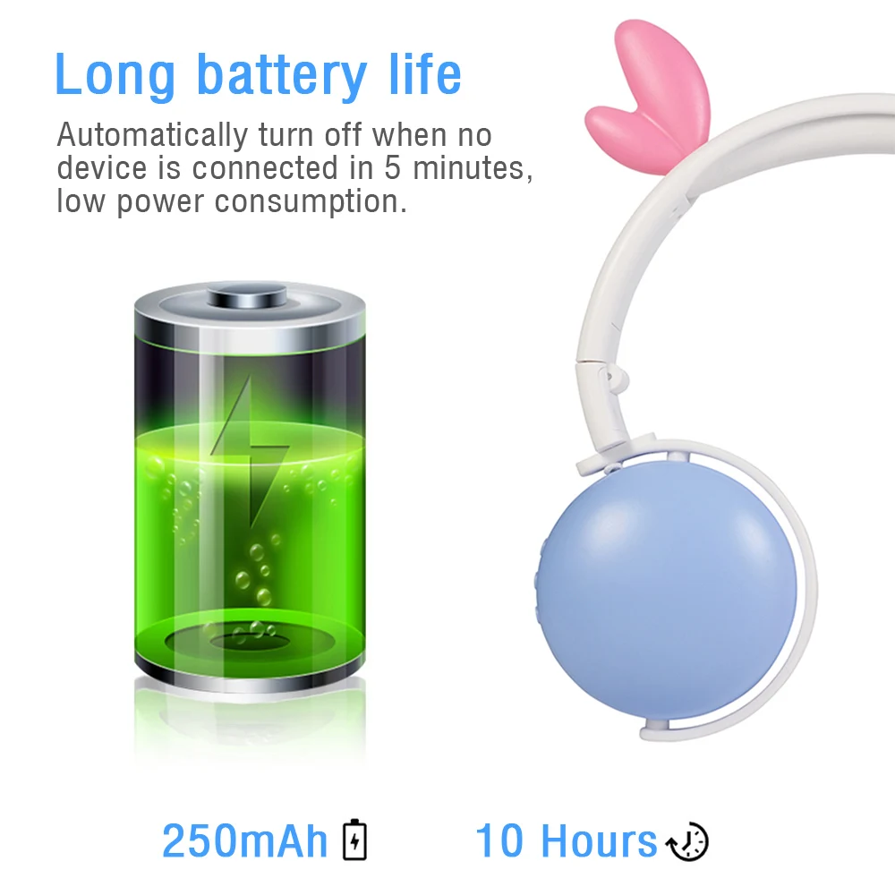 Милые Мультяшные беспроводные Bluetooth наушники складная гарнитура для девочек