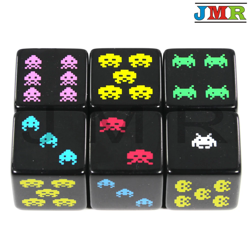 Набор цифровых игральных костей D6 18 мм 6 шт./компл. пластиковый 6-сторонний кубик