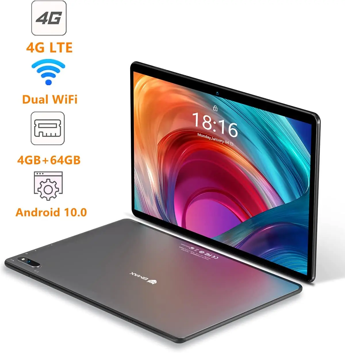Планшет BMAX i10 на Android 10 восемь ядер экран 1 дюйма 4 Гб + 64 ГБ | Компьютеры и офис