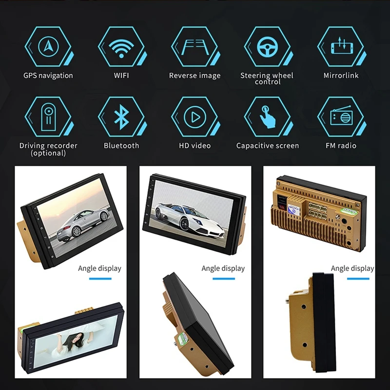 Android 8 1 WiFi GPS навигация 7 дюймов 2Din четырехъядерный автомобильный стерео MP5 плеер