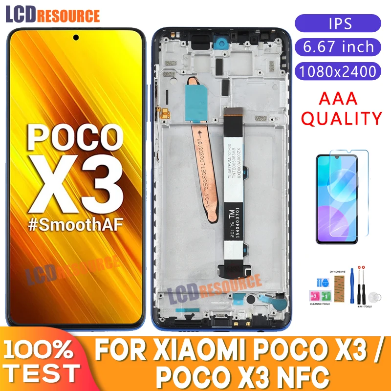 

Оригинальный ЖК-дисплей 6,67 дюйма для Xiaomi Poco X3 NFC, ЖК-дисплей с сенсорным экраном и дигитайзером в сборе для POCO X3, сменный экран для x3 pro