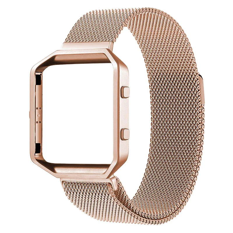 Магнитный замок сетка петля ремешок браслет с металлической рамкой для FitbitBlaze