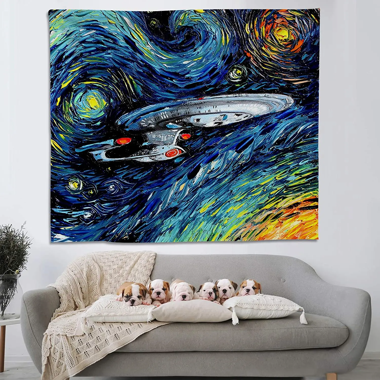 Tapiz de Lili de Star By Ho Me, pintura abstracta de colores brillantes, decoraci&oacute;n de viaje para dormitorio y sala de estar, Galaxia espacial-2