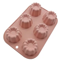 silicone cake mould 8 holes cylindrical multipetal flower handmade soap jelly pudding mold diy baking tools