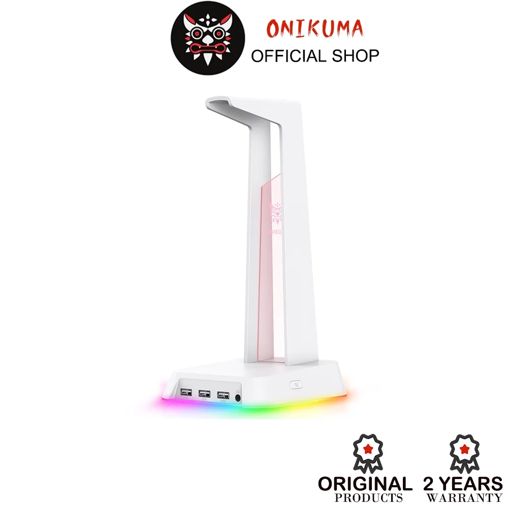 

ONIKUMA ST-2 белая RGB игровая гарнитура подставка для геймеров 2 в 1 акриловая подставка для наушников с USB зарядным устройством