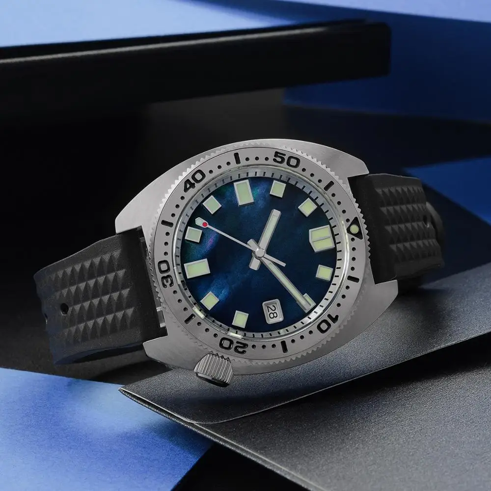 

San Martin Tuna 6105 MOP Dial Automatic Men's Watches Sapphire Crystal 200m Waterproof Stainless Steel Dive Mechanical Watch Men