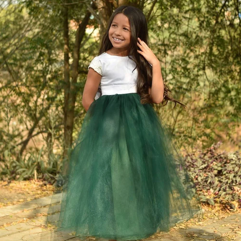 Недорогие свадебные платья для маленьких девочек кружевные трапециевидные с