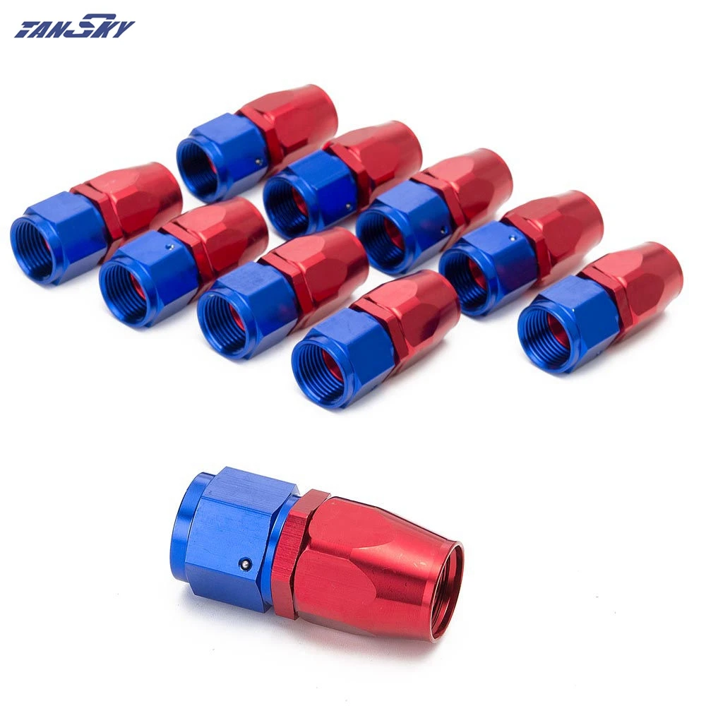 Универсальный прямой Алюминиевый штуцер Tansky для масляного/топливного шланга AN8 90