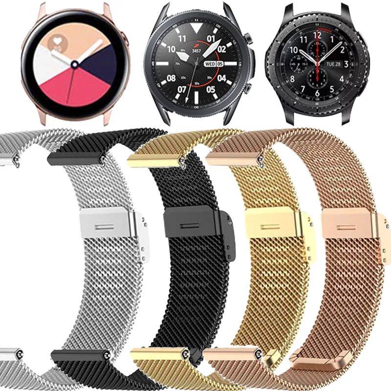 

Milanese Metal Strap For Samsung Galaxy Watch Active 2 40mm 44mm Watch 3 45mm 41mm 42mm 46mm Gear S4 S3 S2 Bracelet Watchband