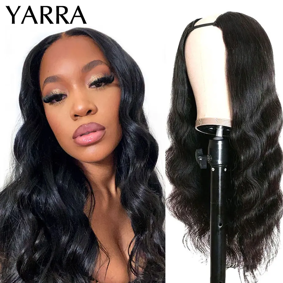 

Brazilian Body Wave U Part Wig Human Hair With Clips Glueless Machine Made Hair Clips for Women Remy Fast-installing Yarra Hair