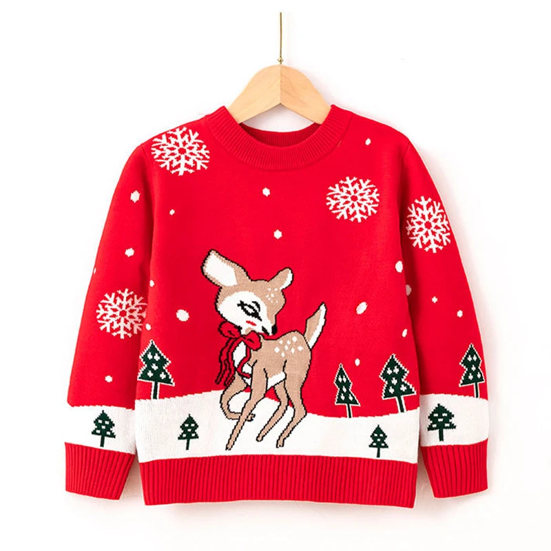 

DIIMUU Baby Girls Clothes Tops Children Christmas Sweater Wears Toddler Kids Outfits Winter Casual Long Sleeve Fashion Coat
