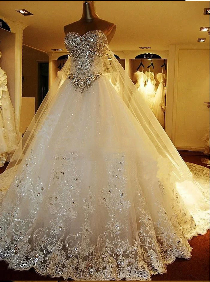 

Main Wedding Bridal Wedding Dress 2020 New Tube Top Floor Length Diamond Court Custom Luxury Summer Long Tail