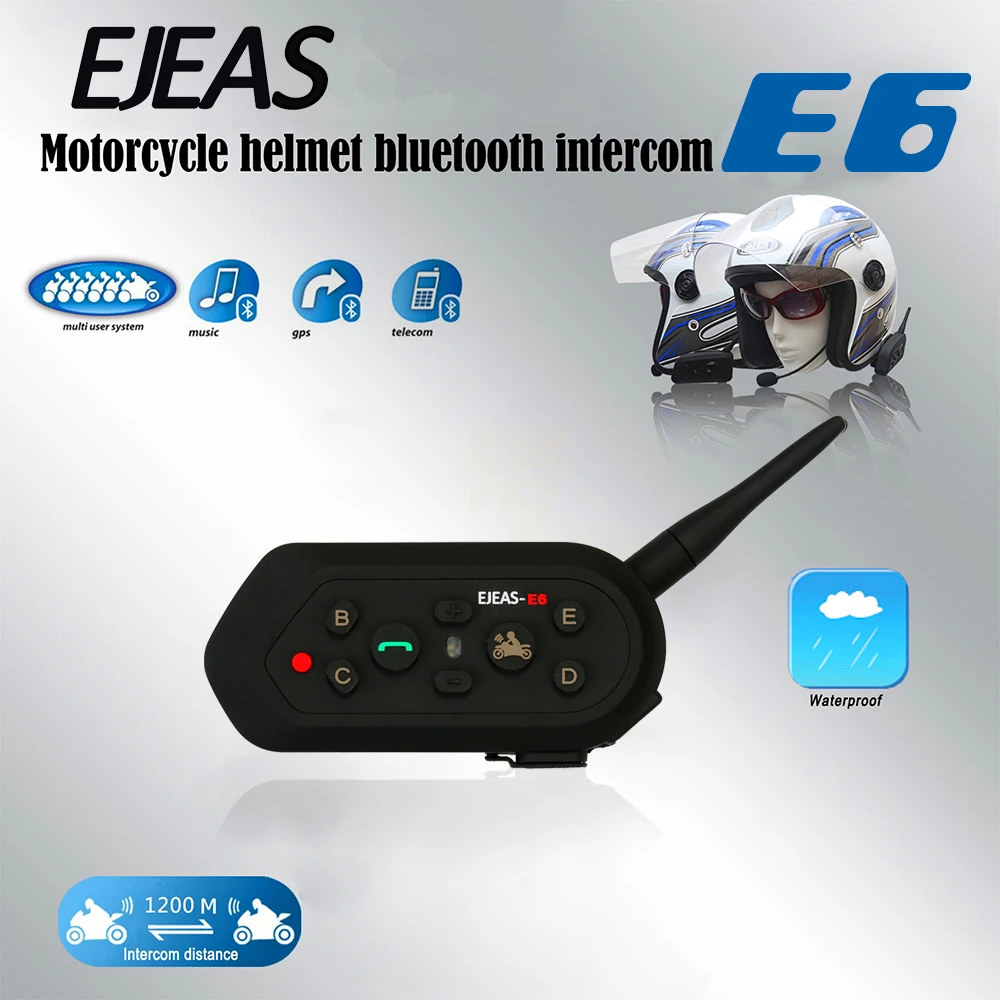 Bluetooth интерком для шлема 1200 м с поддержкой MP3|Наушники шлемов| |