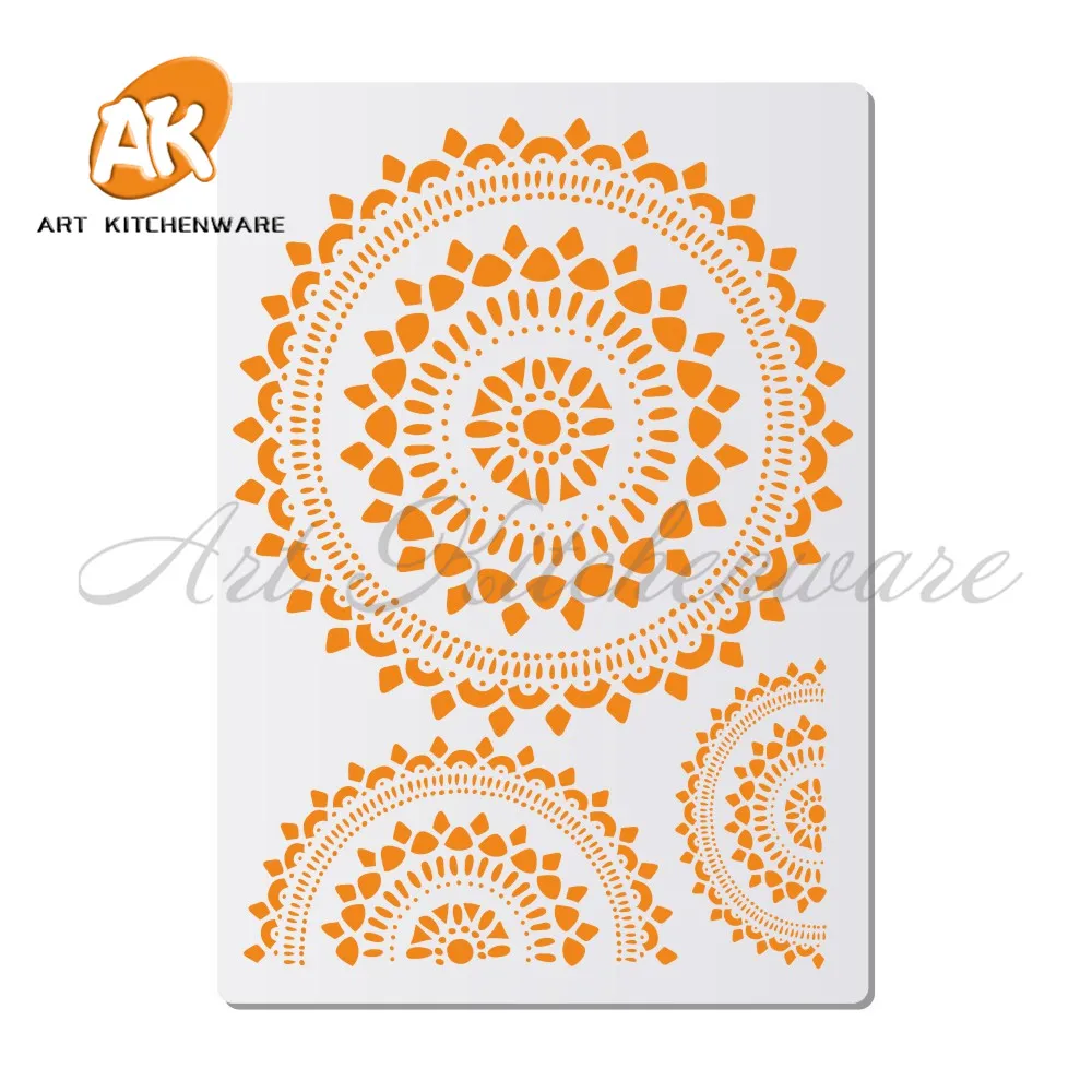 

Круглая кружевная раскраска, трафареты ручной работы, скрапбукинг, раскраска стен, разбрызгиватель, DIY шаблон для украшения дома