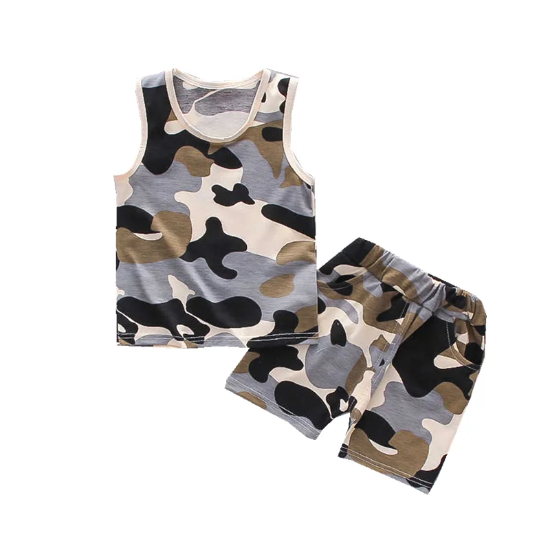 

New Summer Baby Boys Girls Clothes Children Sports Vest Shorts 2Pcs/Sets Toddler Casual Cotton Costume Outfits Kids Tracksuits