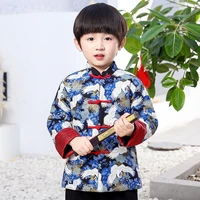 2021 new year festival children coats quilted boys tang clothes costumes baby boys jackets navy animal outfits outerwear top