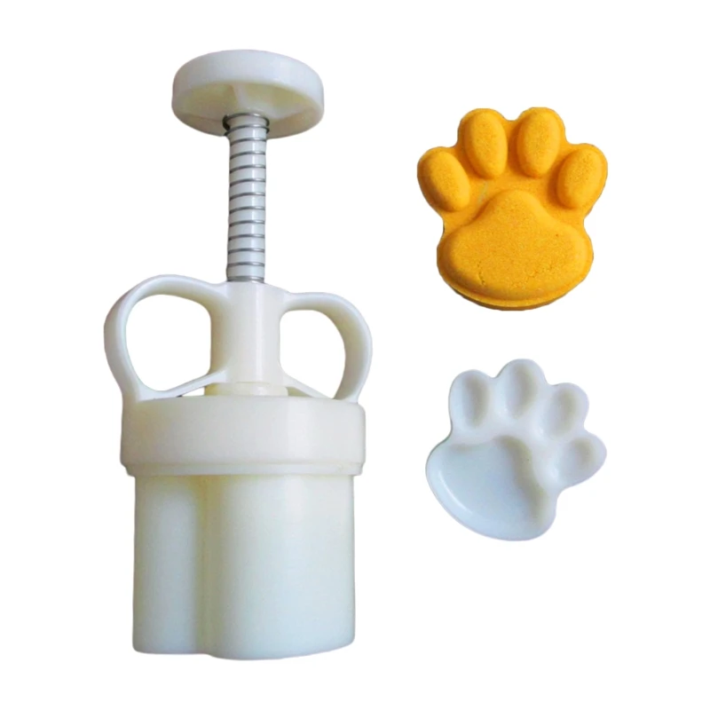 

Plastic Mooncake Mold 50g Cat Paw Stamp Cookie Cutter Mould Hand Pressure Baking Accessories Mid-Autumn Festival