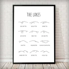 Картина на холсте, в нордическом минималистском стиле, с изображением озер, пиков, округа Шотландии, для подарка, украшения гостиной