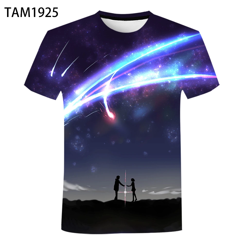 

Cool Street Fashion T-shirt Your Name Japan Love Science Fiction Anime Summer 3D Printing Men's and Women's Young Children Tees