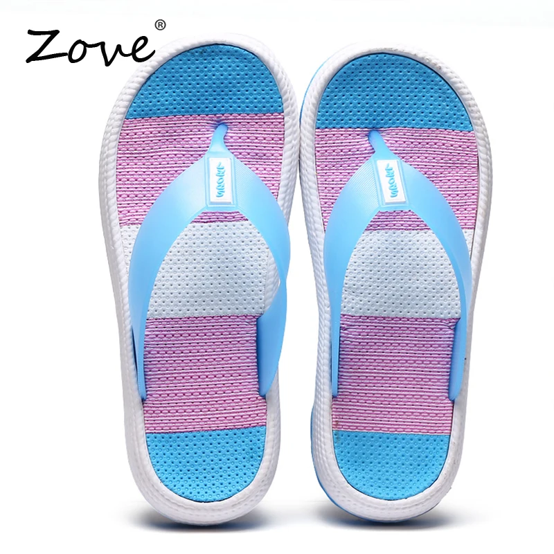 Женские шлепанцы на плоской подошве ZOVE легкие пляжные пляжная обувь лето 2019 |