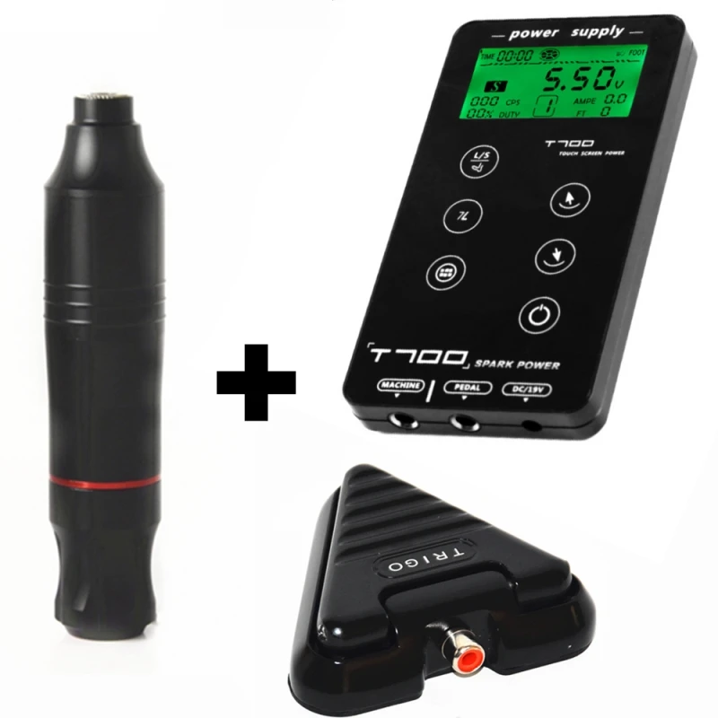 Новый Мощность Фул тихий Ротари Машина татуировки ручка с T-700 для комплект