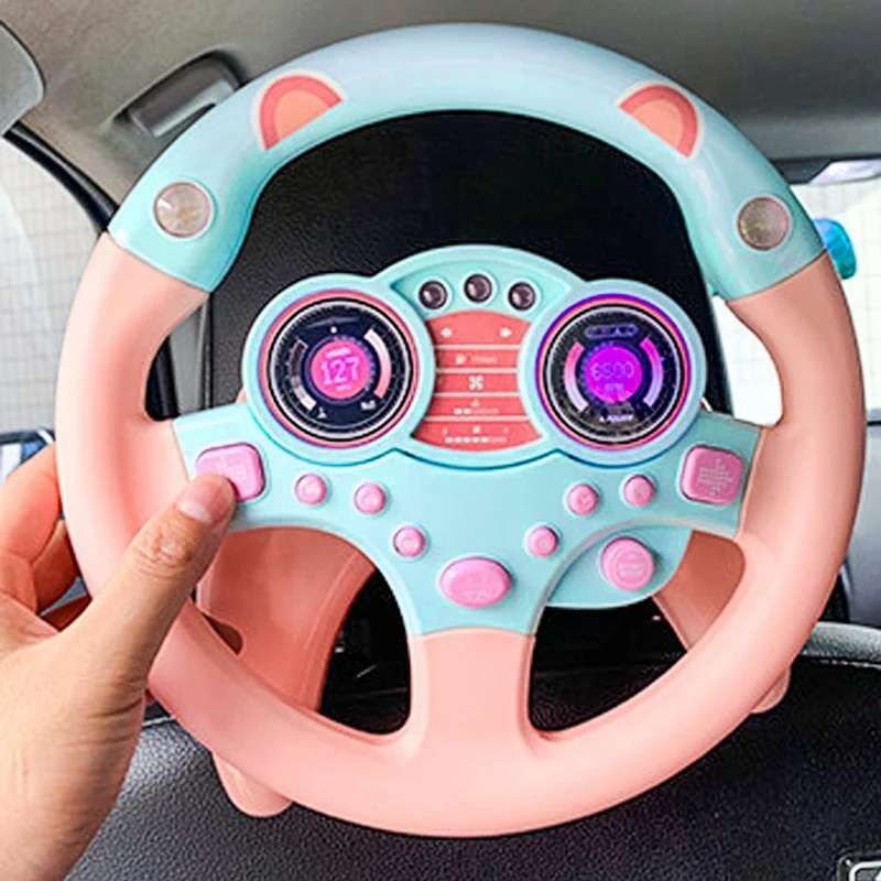 Развивающие игрушки для детей мультипликационный пилот руль музыкальное