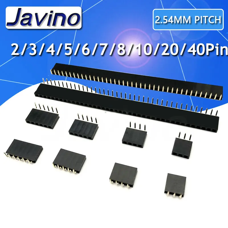 10 шт. 1X/2/3/4/5/6/8/10/40 PIN однорядные Угловые Женский штыревой разъем 2 54 мм Шаг ленты