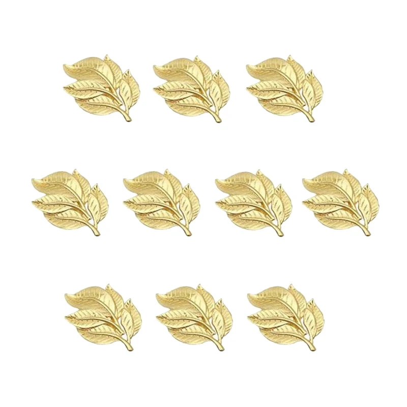 

10Pcs Napkin Holder Leaf Shape Napkin Ring Metal Wedding Party Gatherings Table Supplies Banquet Dinner Serviette Decor