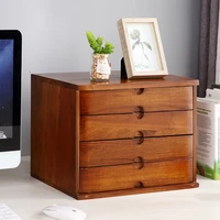 desktop storage box drawer lipstick file storage box desk storage cabinet wooden notebook monitor increase rack