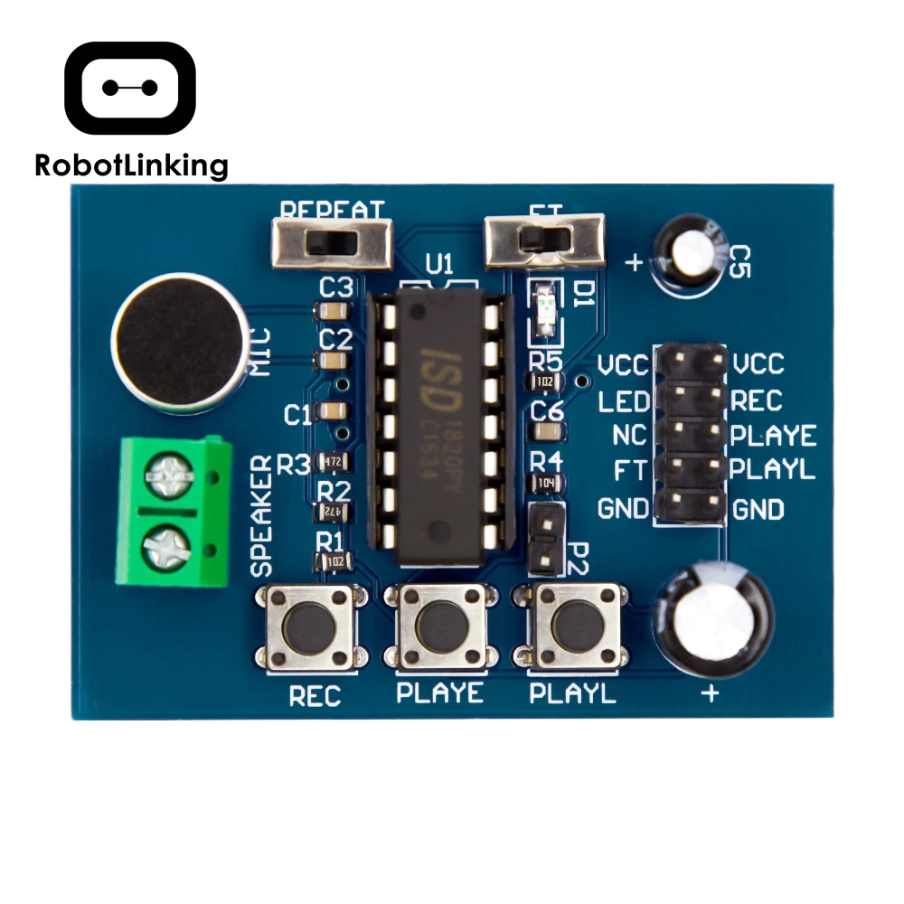 Модуль записи ISD1820 голосовой модуль голосовая плата телефона с микрофонами|board