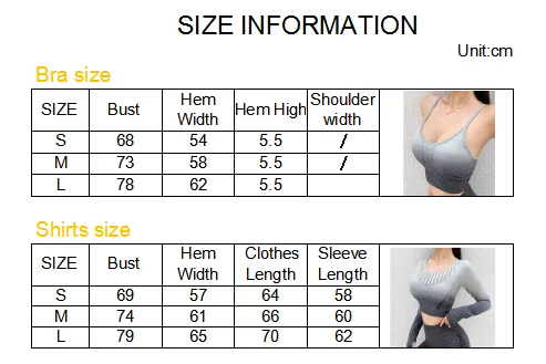 

Sexy Women Long Sleeve Crop Top Gradient Shirt Sports Bra Women Fitness Yoga Crop Top Gym Clothing Seamless Workout Fitness Suit