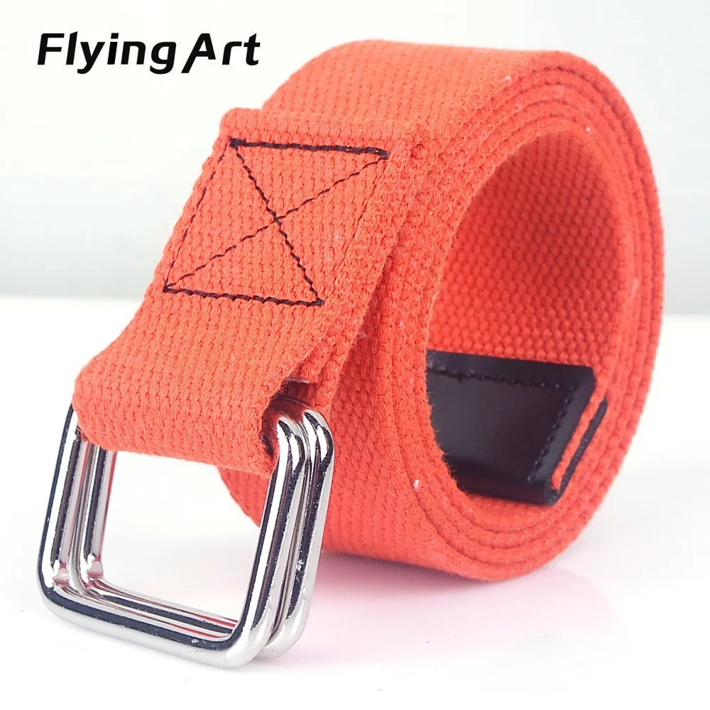 Flying Art Korean 10-color Canvas Belt for Men and Women, Casual Business jeans, double loop Quick Release Youth fashion belt