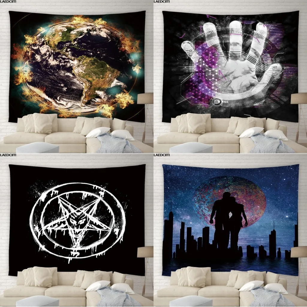 

Psychedelic Aesthetics Tapestry Sci-Fi Universe Starry Abstract Art Background Wall Hanging Cloth Hippie Dorm Bedroom Home Decor