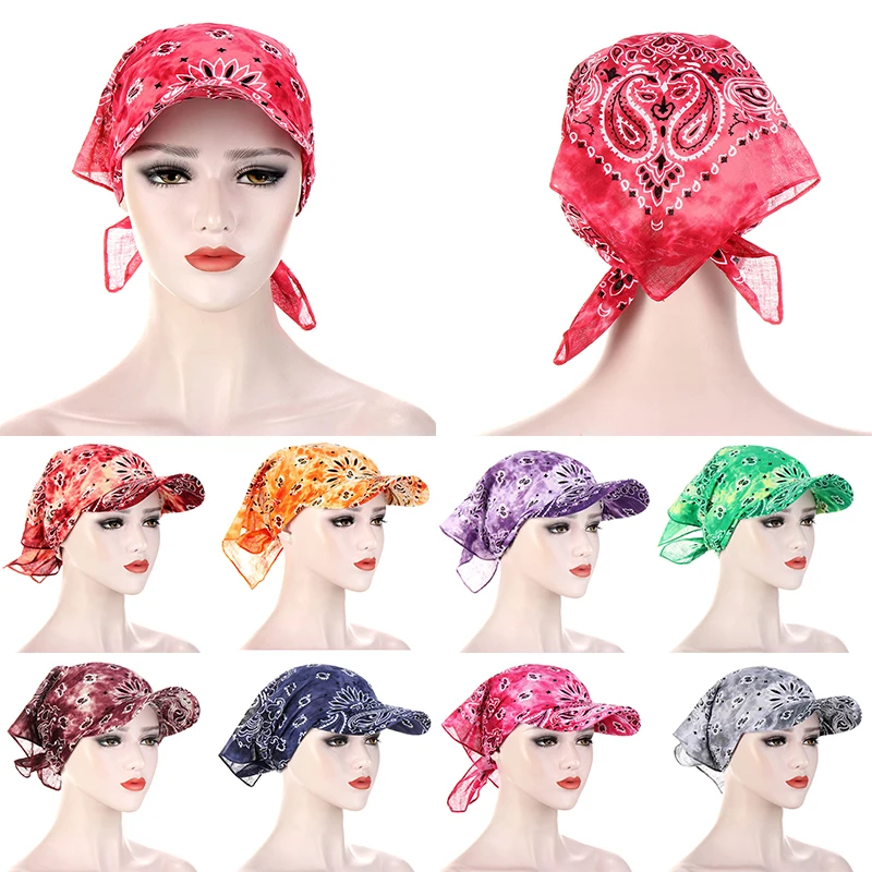 

Cashew Flowers Square Scarf Cap Hip Hop Floral Hedging Cap Candy Color Hooded Scarf Colorful Flower Print Sunscreen Hat Headwear