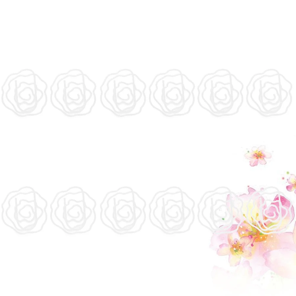 

12pcs Creative Paper Clips Double Colors Rose Paper Simple Note Clips Portable Clamps (White)
