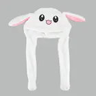 Шапка с кроликом, милая мультяшная игрушечная шапка с движущимися ушками, милая забавная шапка, подарок на день рождения, плюшевая шапка с кроликом, зимняя шапка для детей, взрослых, девушек