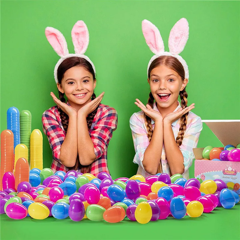 

12pcsDIY Painting Simulation Plastic Eggshell Easter Decoration Supplies Mixed Color Creative Easter Eggs for Children