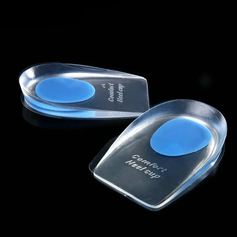 

1pair Soft Silicone Gel Insoles for heel spurs pain Foot cushion Massager Care Half Heel Insole Pad Height Increase