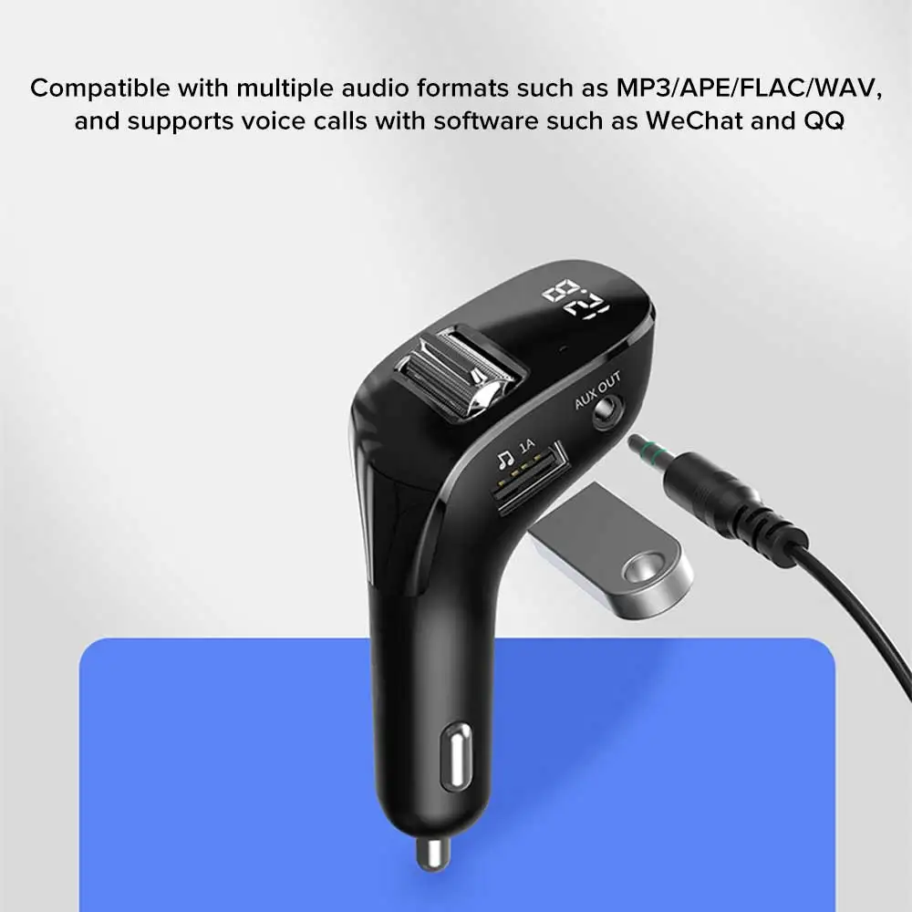 FM трансмиттер автомобильный с Bluetooth 5 0 2 USB порта|Автомобильный комплект Bluetooth| |