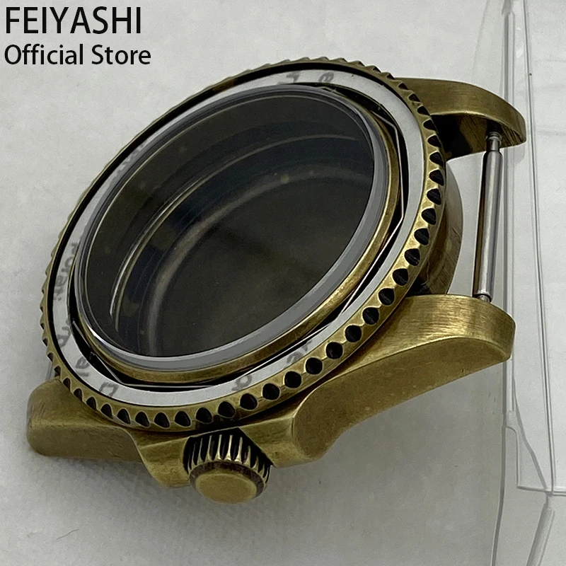 Men's bronze watches case Submariner accessory parts 40mm 316L Stainless Steel Sapphire Glass For seiko nh35 nh36 dial movement