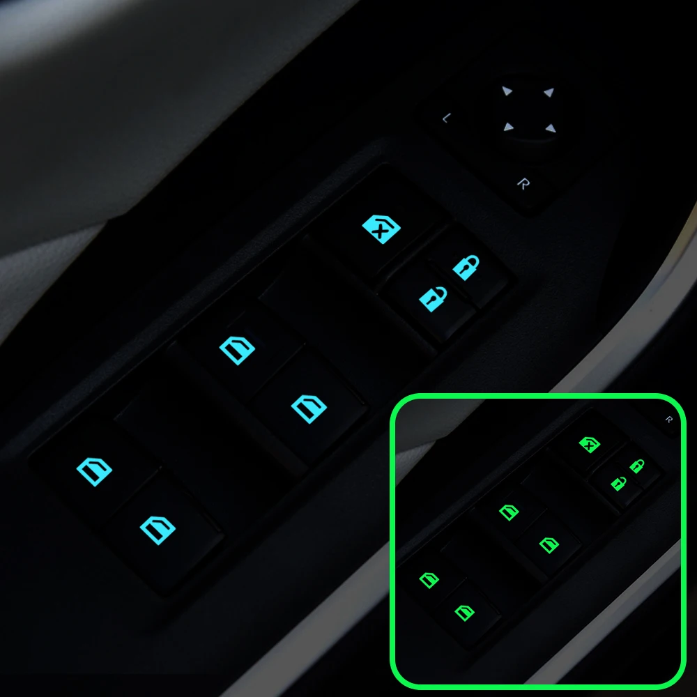 Панель управления автомобильными дверями и окнами светящаяся кнопка наклейка