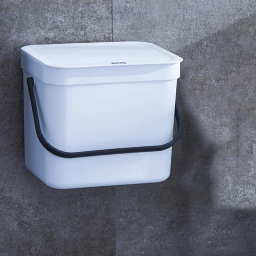 

New 7L Kitchen Plastic Cabinet Trash Bin Garbage Hanging Stock Hanging Dust Bin Storage Bucket Holder Rubbish Container Can