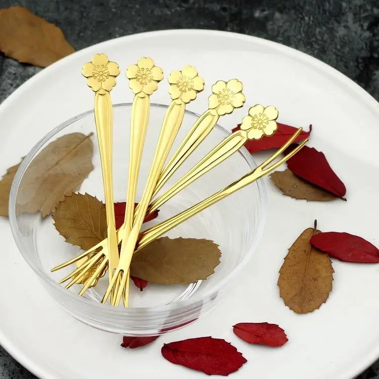 Свадебный Японский творческий из нержавеющей стали Цветочная вилка середины