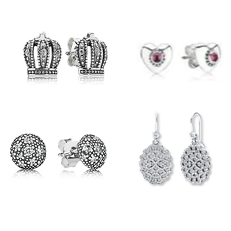 

2021 модные классические новые серьги из циркония в форме сердца с короной и снежинкой, оригинальные очаровательные украшения «сделай сам» для женщин, Изысканные Подарки