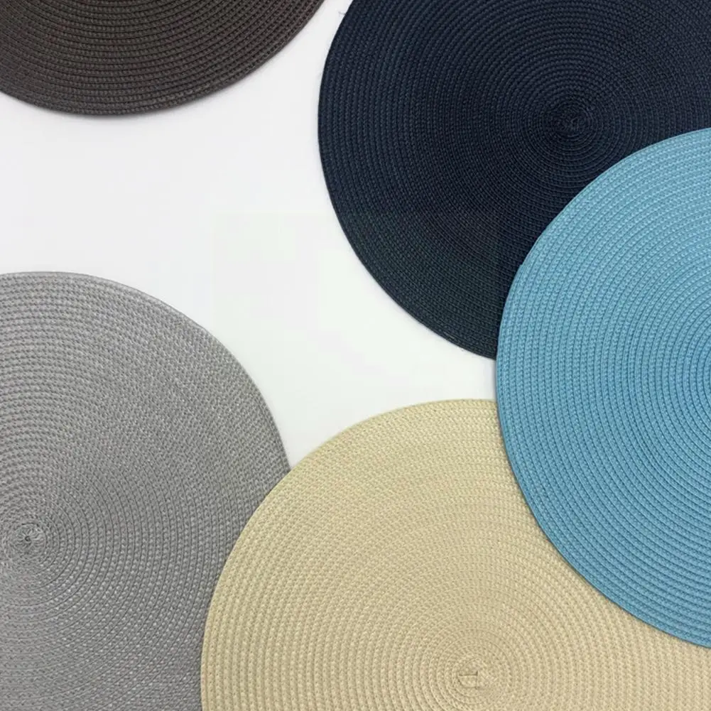 

Non-slip Kitchen Placemat Coaster Insulation Pad Dish Table 38cm Mat Big Cup Style Coffee Round Home Woven Nordic Decor S1U2