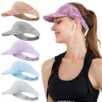 new top empty foldable sport running hat fashion women colorful summer simple quick dry tie dye beach cap ice silk sun visor hat
