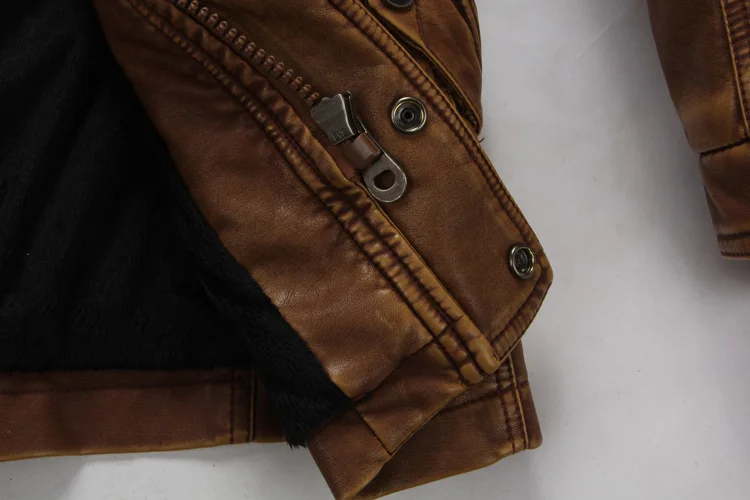 Faux Fur Coat Men Winter PU Leather Jacket Men Fleece Thicken Warm Faux Leather Jacket Coat Men Casual Moto Biker with Belt 6XL