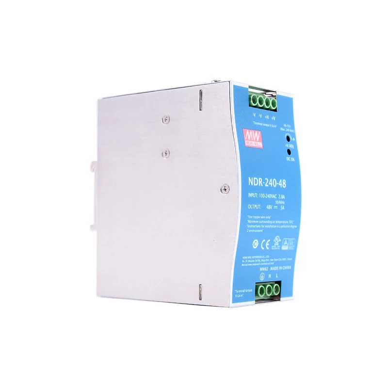 Оригинал Mean Well NDR 240 48 meanwell DC 48V 5A 240W одиночный выход промышленный din рейку источник
