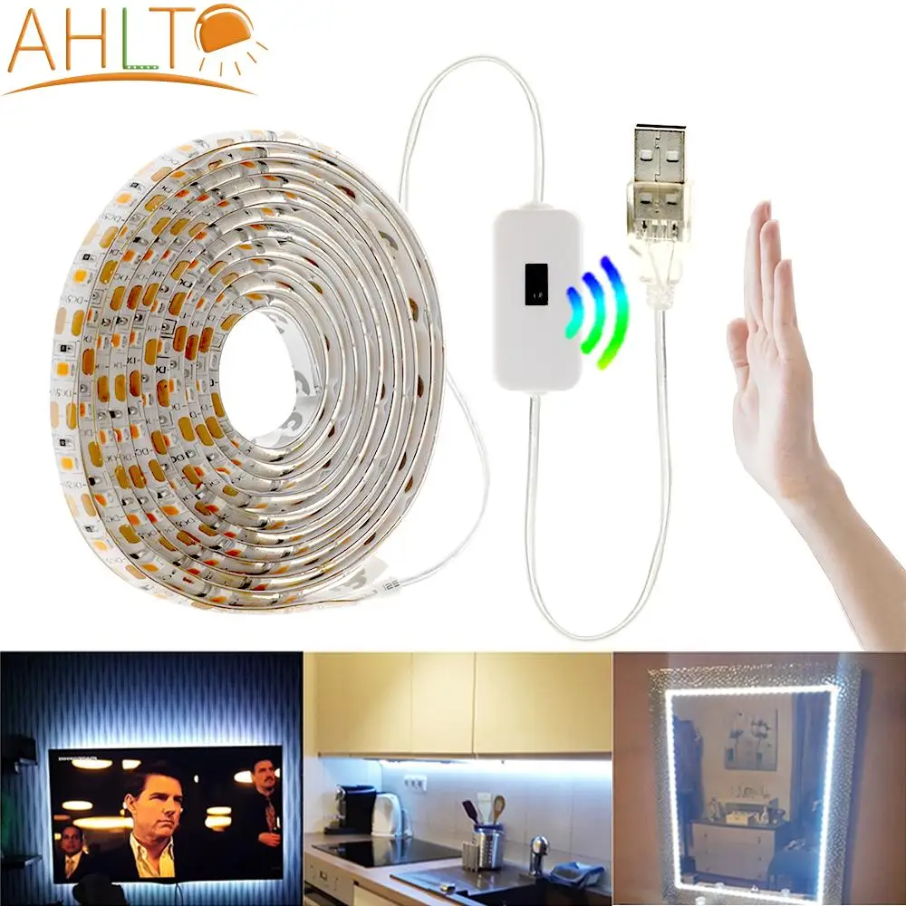 

DC 5V USB LED Strip Light Backlight TV Kitchen LED Strip Wall Lamp Hand Sweep Waving ON OFF Sensor Light Diode Lights Waterproof