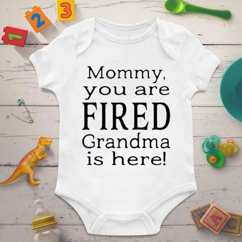 DERMSPE Новое поступление Детские с буквенным принтом белый комбинезон круглым